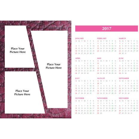 Poster Calendar Collage PCC 004 (3 Photos)
