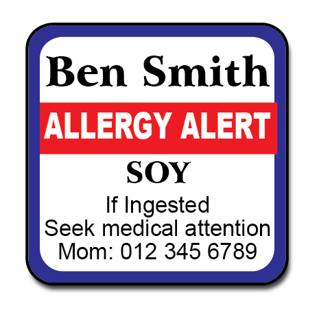 Allergy Label ST AL 006