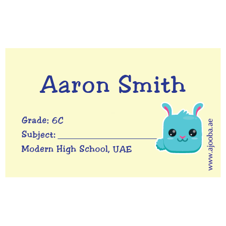 40 Personalised School Label 0309