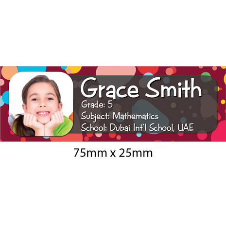Personalised School Book Label Small PS BLS 0055