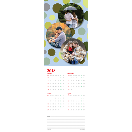 Portrait Wall Calendar with 4 Pictures