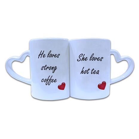 Valentine Couple Mug Heart Shape 003