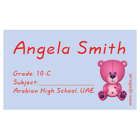 40 Personalised School Label 0315