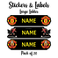 Ajooba -Football- Black -Personalized Labels -Value pack of 108 labels