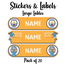 Ajooba - Football- Orange Personalized Labels -Value pack of 108 labels