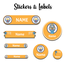 Ajooba - Football- Orange Personalized Labels -Value pack of 108 labels