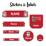 Ajooba - Football- Maroon Personalized Labels -Value pack of 108 labels