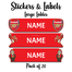 Ajooba - Football- Red & White Personalized Labels -Value pack of 108 labels