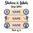 Ajooba - Football-Light Orange Personalized Labels -Value pack of 108 labels