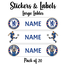 Ajooba - Football- White01 Personalized Labels -Value pack of 108 labels
