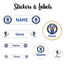 Ajooba - Football- White01 Personalized Labels -Value pack of 108 labels