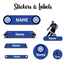 Ajooba - Football- Blue02 Personalized Labels -Value pack of 108 labels