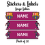 Ajooba - Football-Purple  Personalized Labels -Value pack of 108 labels