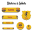 Ajooba - Football-Gold Personalized Labels -Value pack of 108 labels