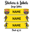 Ajooba - Football- Yellow Personalized Labels -Value pack of 108 labels