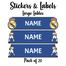Ajooba - Football- Blue01 Personalized Labels -Value pack of 108 labels