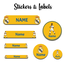Ajooba - Football- Yellow01 Personalized Labels -Value pack of 108 labels