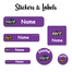 Ajooba - Cars Purple Personalized Labels -Value pack of 108 labels
