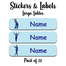 Ajooba - Cricket Light Blue01 Personalized Labels -Value pack of 108 labels