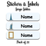 Ajooba - Dubai Light Blue Personalized Labels -Value pack of 108 labels