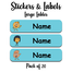 Ajooba - Emoji Movie sea Blue Personalized Labels -Value pack of 108 labels