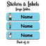 Ajooba - Funny Family Blue Personalized Labels -Value pack of 108 labels