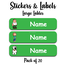 Ajooba - Funny Family Green Personalized Labels -Value pack of 108 labels