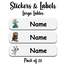 Ajooba - Ice  Princess Gray Personalized Labels -Value pack of 108 labels