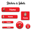 Ajooba - Smilling Doll Red Personalized Labels -Value pack of 108 labels