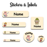 Ajooba - Smilling Doll03 Light BrownPersonalized Labels -Value pack of 108 labels