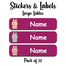 Ajooba - Smilling Doll Magenta Personalized Labels -Value pack of 108 labels