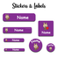 Ajooba - Smilling Doll04 Purple01 Personalized Labels -Value pack of 108 labels