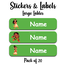 Ajooba - Boho Girl Green Personalized Labels -Value pack of 108 labels