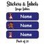 Ajooba - Boho Girl Blue Personalized Labels -Value pack of 108 labels