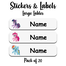 Ajooba - Pony Gray Personalized Labels -Value pack of 108 labels