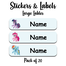 Ajooba - Pony Light Blue Personalized Labels -Value pack of 108 labels