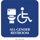 Waterproof Sticker Toilet Signs Labels- All Gender Restroom Square