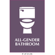 Waterproof Sticker Toilet Signs Labels- All Gender Restroom Reactangle