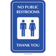 Waterproof Sticker Toilet Signs Labels- No Public Restroom 003 - Large Rectangle