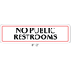 Waterproof Sticker Door Signs Labels- No Public Restrooms