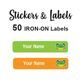 Iron-On Labels 50 pc - Frog