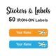 Iron-On Labels 50 pc - Plane