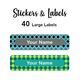 Large Labels 40pc Checks - perfect for books and bags