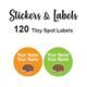 Tiny Spot Labels 120 pc - Hedgehog