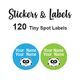 Tiny Spot Labels 120 pc - Panda