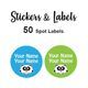 Spot Labels 50pc - Panda