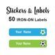 Iron-On Labels 50 pc - Soccer