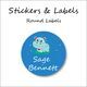 Smiling Hippo-Pack of 50 Round Waterproof Labels