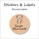 Bow Teddy-Pack of 50 Round Waterproof Labels