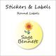 Vintage Flower-Pack of 50 Round Waterproof Labels